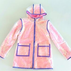 Lola + The Boys Sequin Rain Jacket